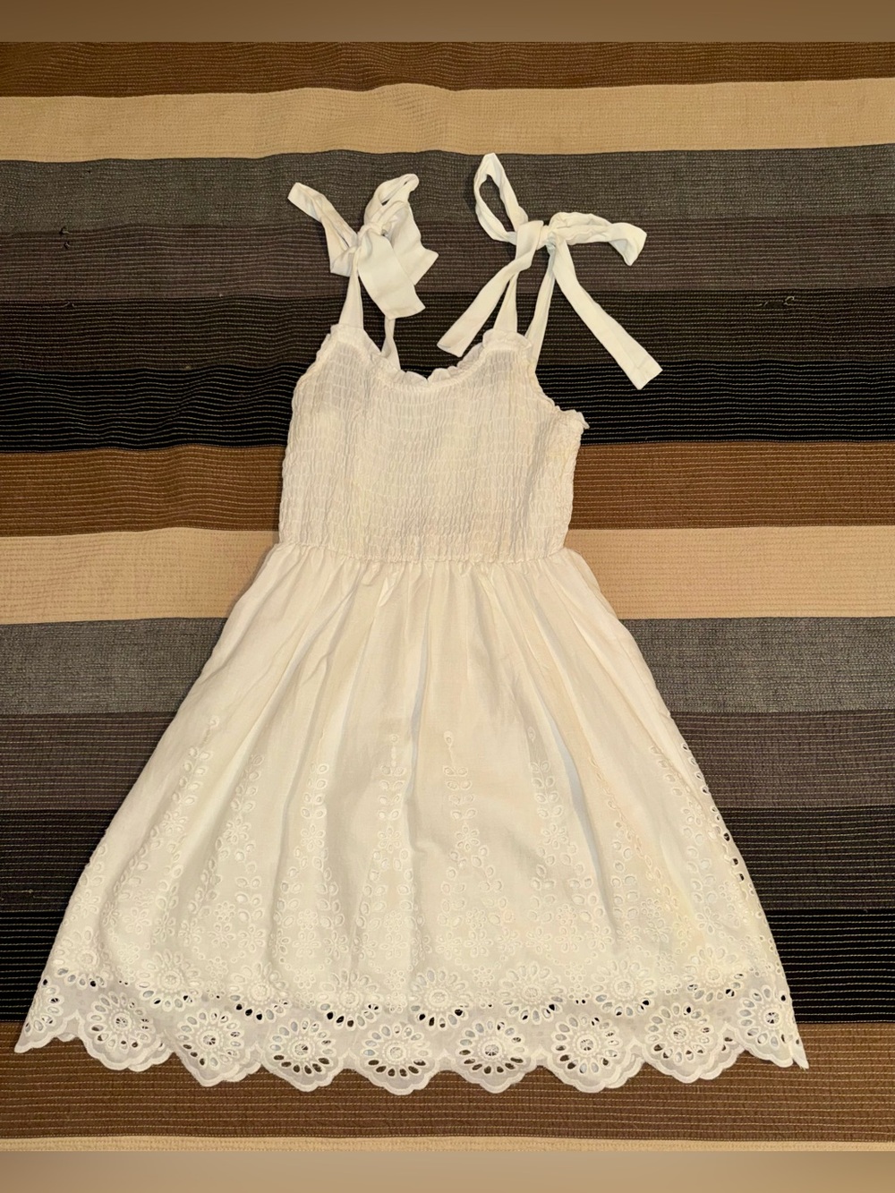 Altar’d State White Tie-Shoulder Eyelet Sundress Women’s small